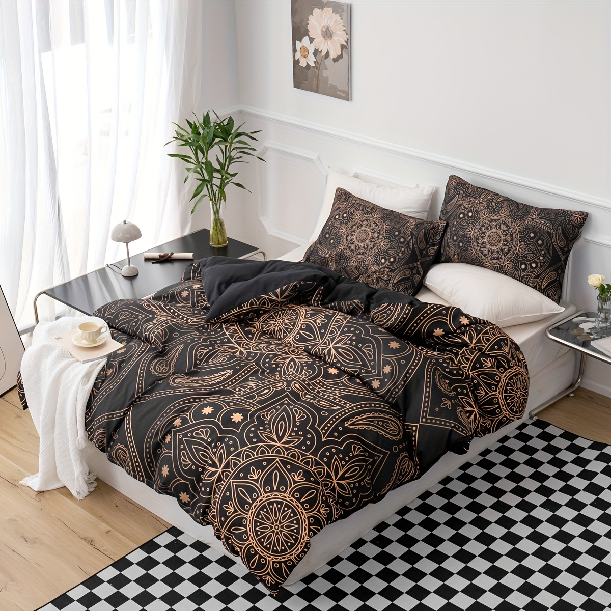 

3pcs Duvet Cover Set, Bohemian Print Bedding Set, Soft Comfortable Duvet Cover, For Bedroom, Guest Room (1*duvet Cover + 2*pillowcase, Without Core)