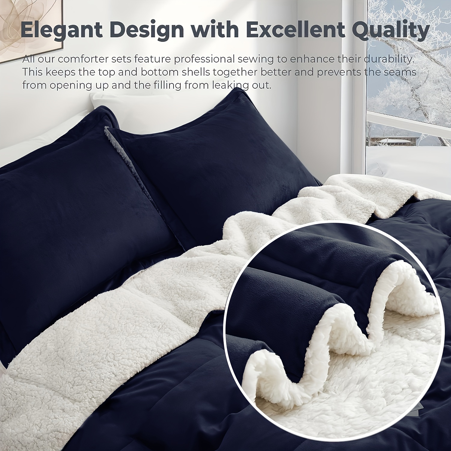So Fluffy Down Alternative Comforter - Full - Queen - Navy
