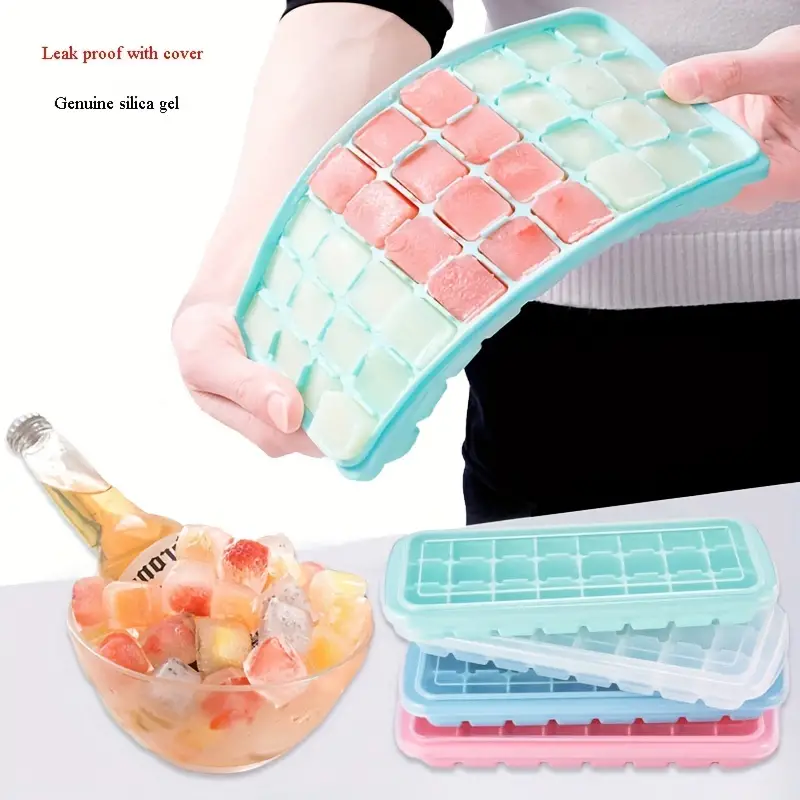 Silicone Ice Cube Mold With Cover Super Large Ice Box - Temu