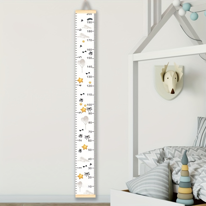 Kids Growth Chart Wood Frame Canvas Height Measurement Ruler From Baby To  Adult