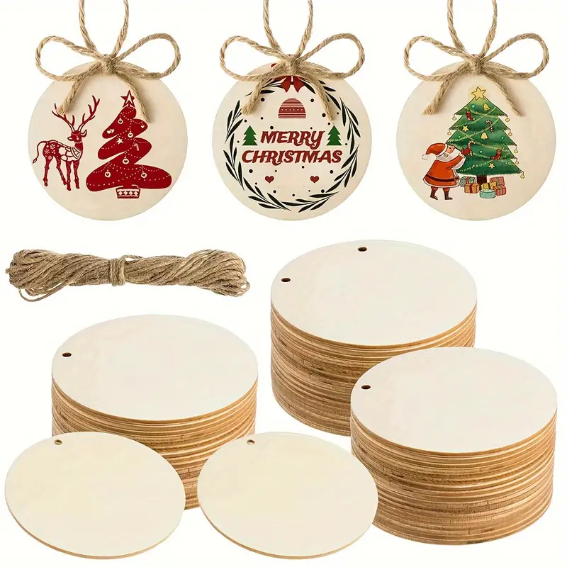 Wooden Circles Round For Crafts Christmas Blank Discs - Temu