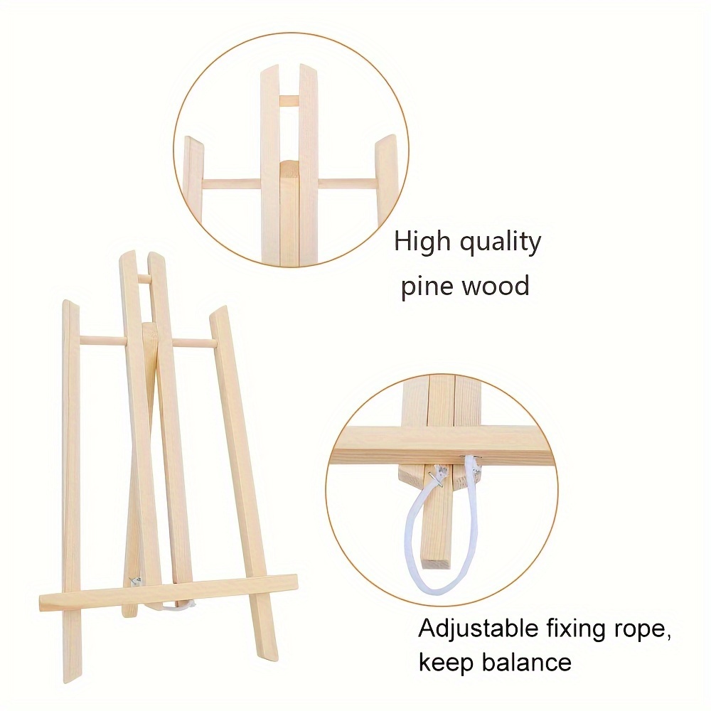 3pcs Wooden Easel Desktop Painting Easel Trapezoidal Display Rack