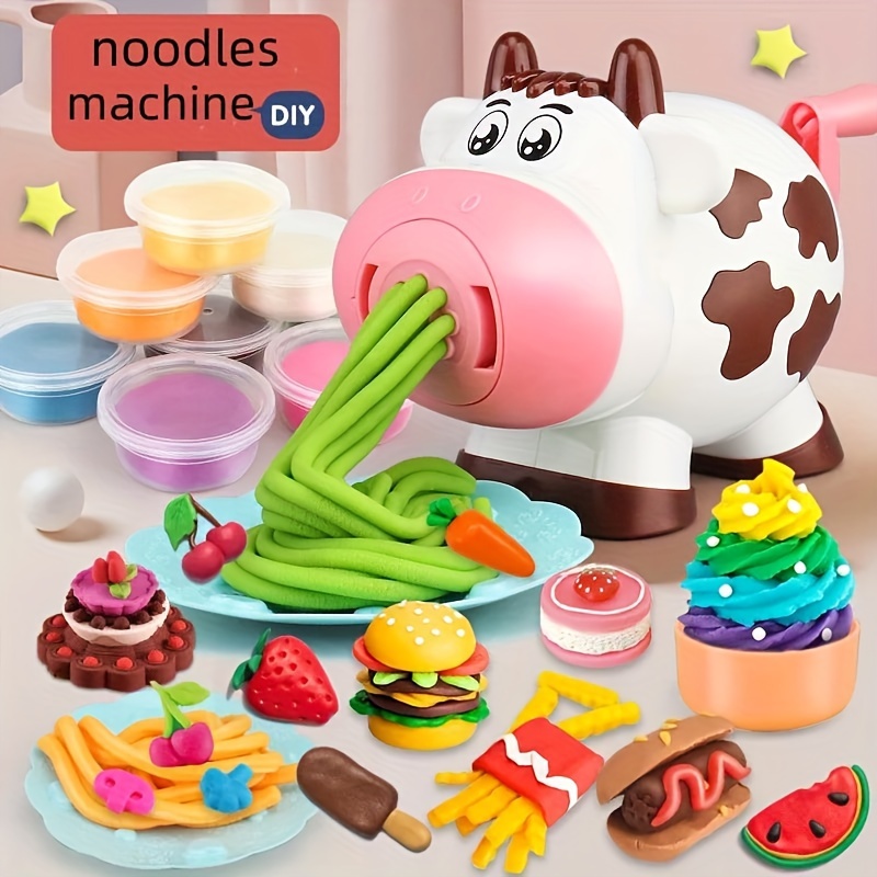 DIY Funny Cow Shape Noodle Machine Playdough Toy Kids Educational