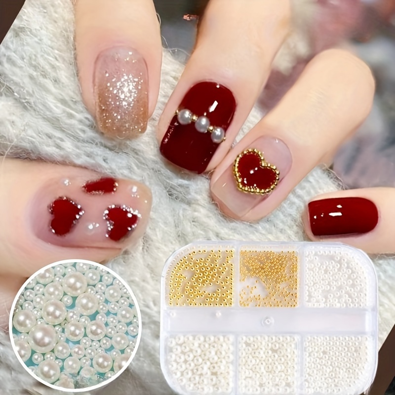 Hesroicy 1 Bottle Nail Caviar Beads Shining Colored Non-porous Mini Glass  Bead DIY Nail Art Accessories Micro Beads Necklace Phone Case Decorations