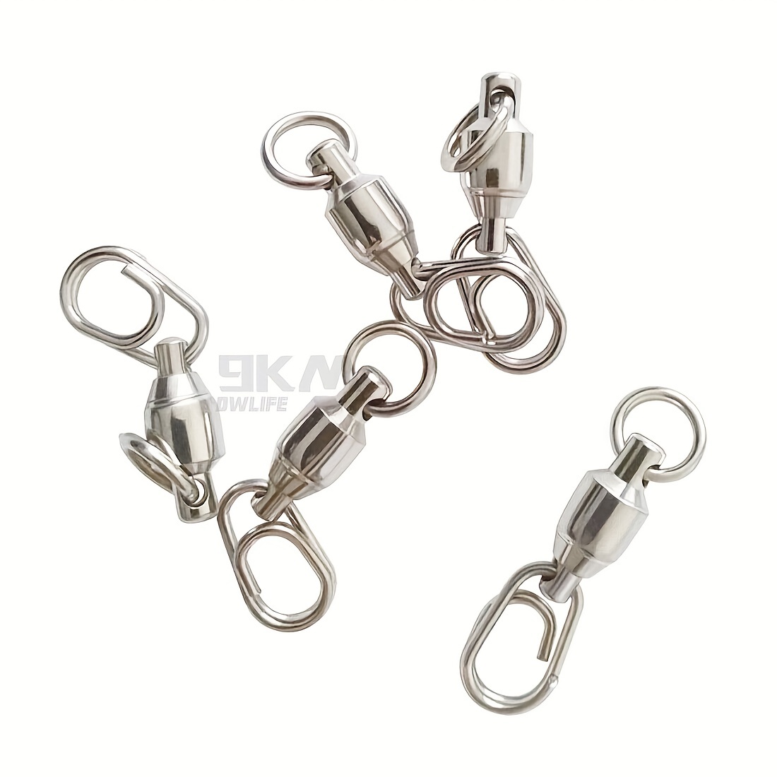 MNFT 30Pcs Stainless steel Fishing Fastach Clips Fishing Swivels Snaps  Swivel Rolling Snap Quick Connection Accessory