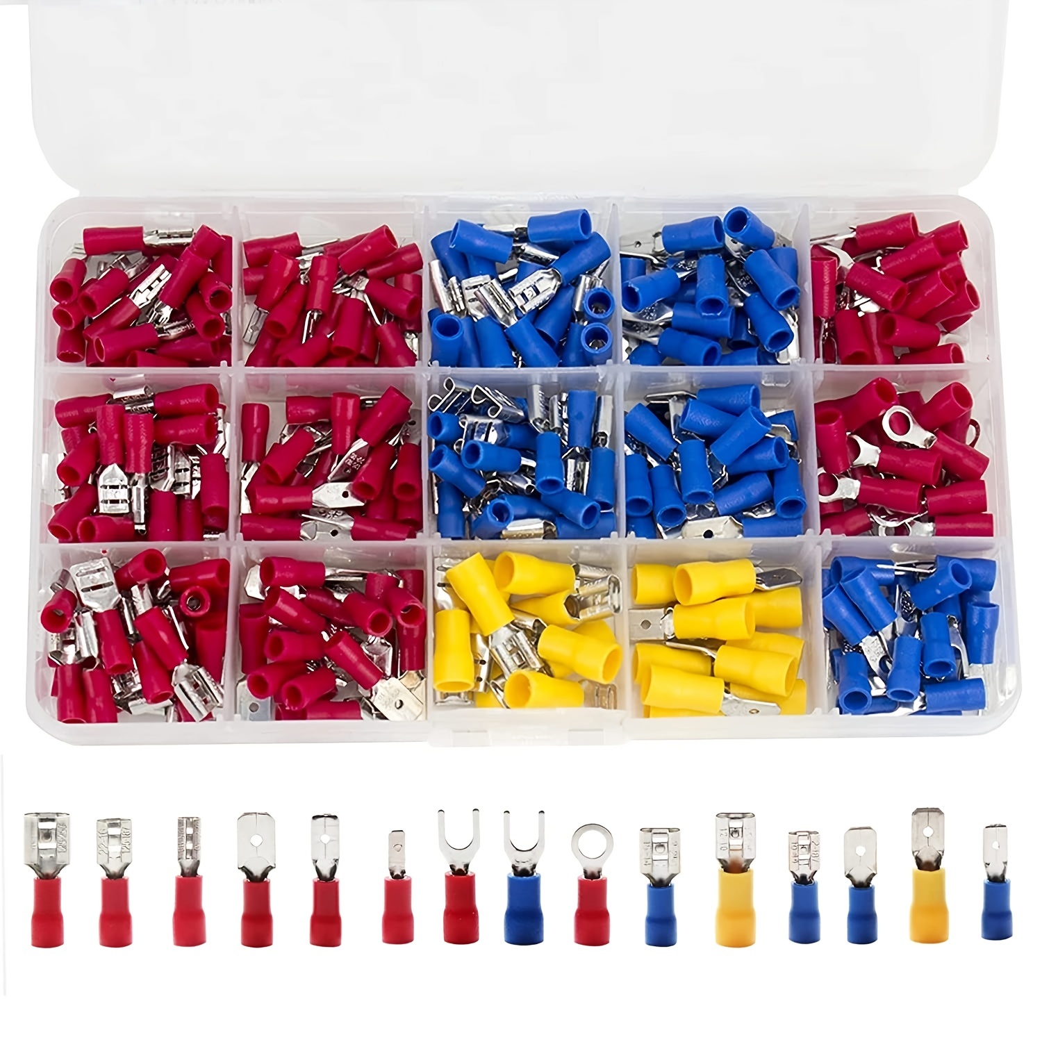 280PCS Assorted Crimp Spade Terminal Insulated Electrical Wire Connector  Kit Set