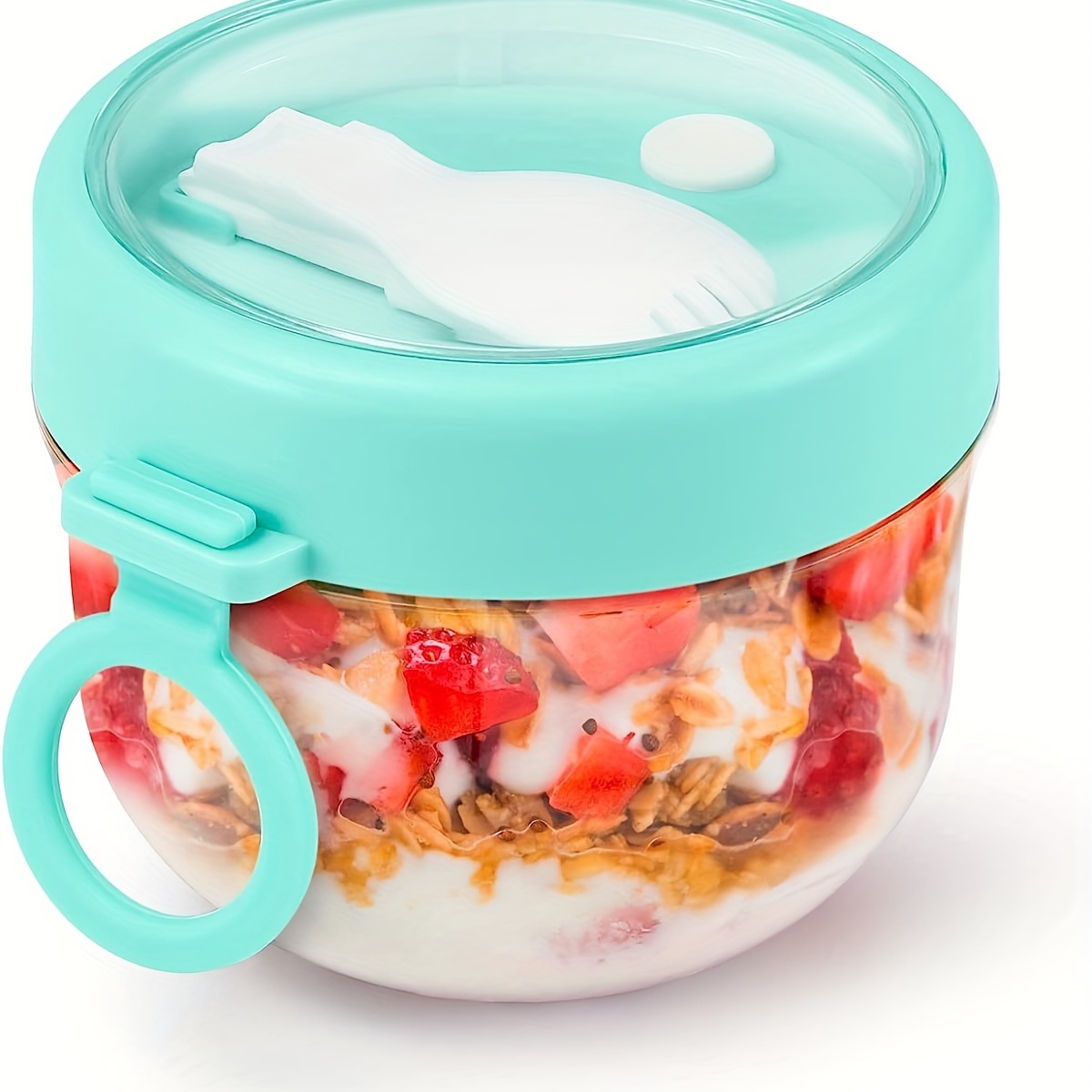 Overnight Oats Containers With Lids And Spoons, Leak-proof Reusable Plastic  Milk Jar For Cereal, Oatmeal, Smoothie, Vegetable And Fruit Salad Storage  Snack Bowl, On The Go Cereal Yogurt Cups, - Temu