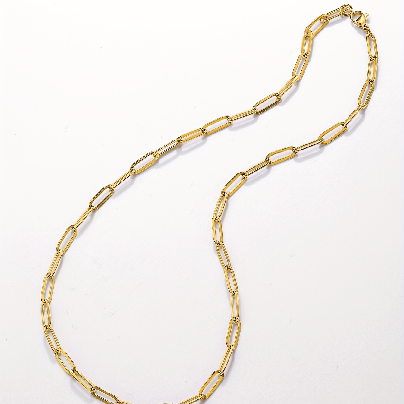 High Grade 18K Solid Gold Chains - 2,45mm Paperclip Link Chain 20 inches(50cm) / G-2.45 by Pearde Design