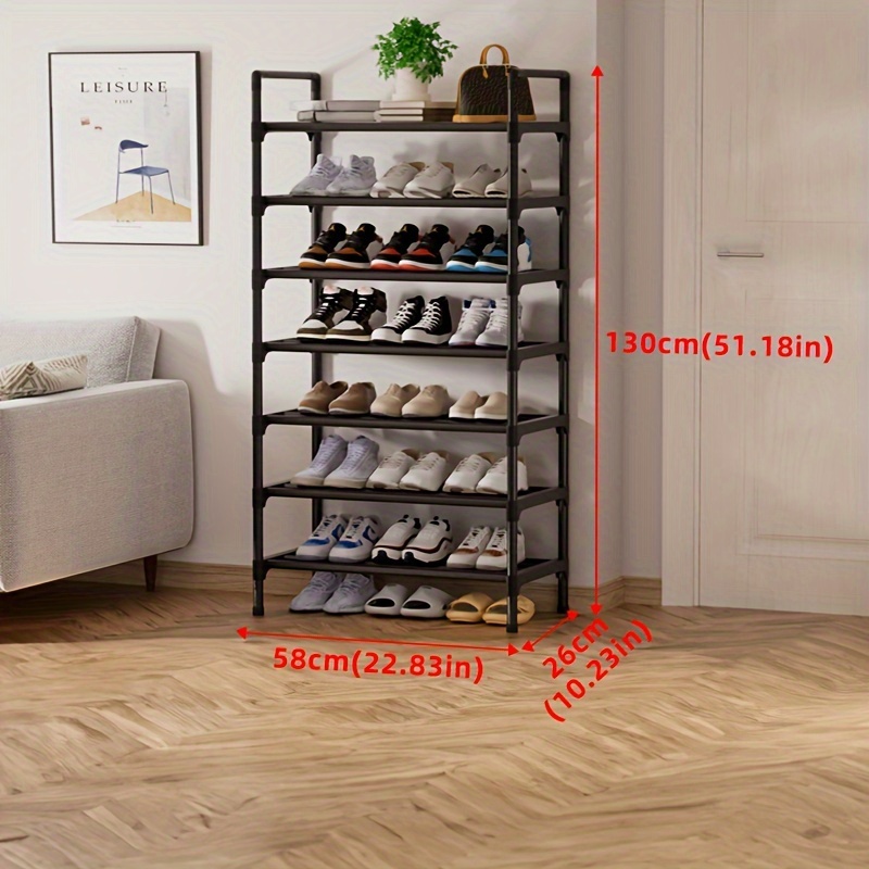 1pc Multi-Layer Shoe Rack, Shoe Storage Rack, Single Row Free Standing Shoe  Rack, Stackable Shoe Partition, Black Shoe Rack, Suitable For Porch, Close