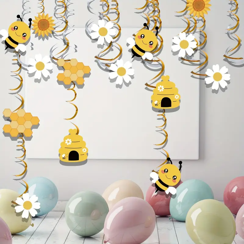 Bumble Bee Hanging Swirl Decorations, Bee Party Hanging Swirls Foil Ceiling  Streamers Honey Bee Themed Party Supplies For Kids Birthday Baby Shower  Gender Reveal Bee Day Party Decoration - Temu