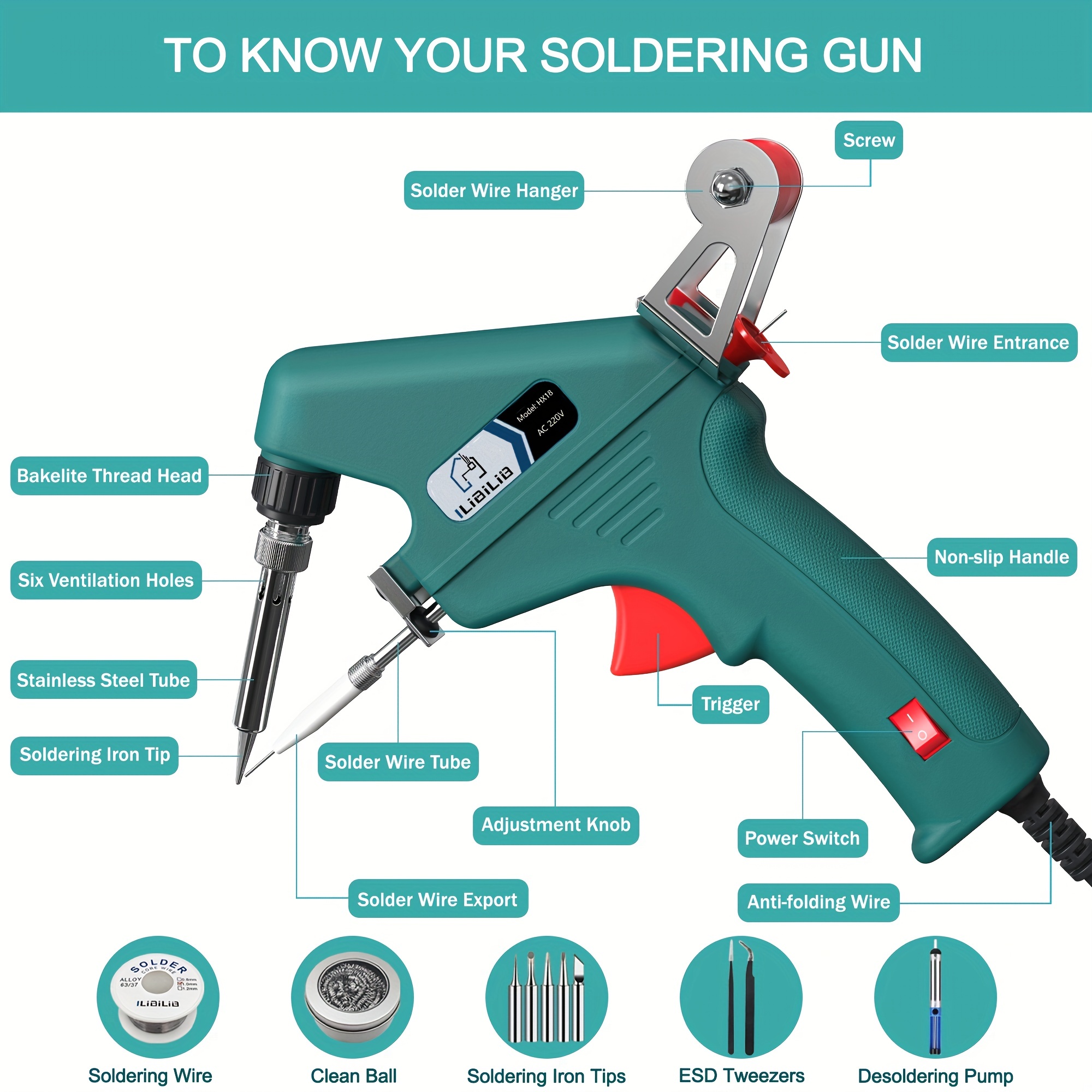 60w Automatic Soldering Gun Kit Perfect Electronics Diy Projects - Tools &  Home Improvement - Temu