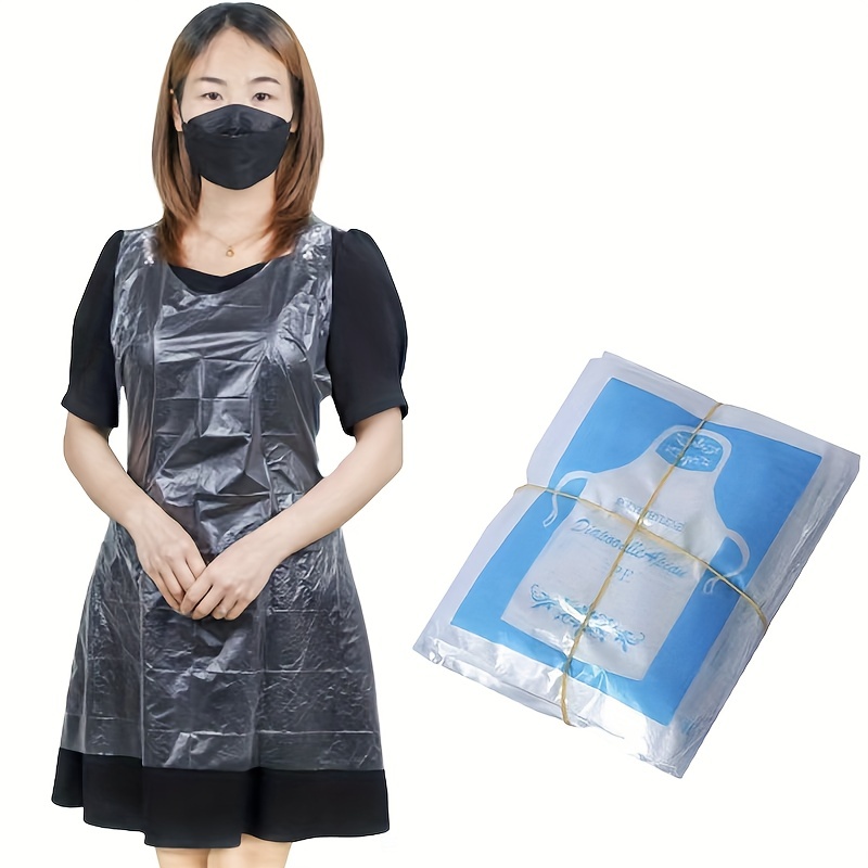 Clear Waterproof Disposable Aprons For Cooking, Serving, Painting Or  Dish-washing, Pe Transparent Thickened Sleeveless Kitchen Apron - Temu  United Arab Emirates