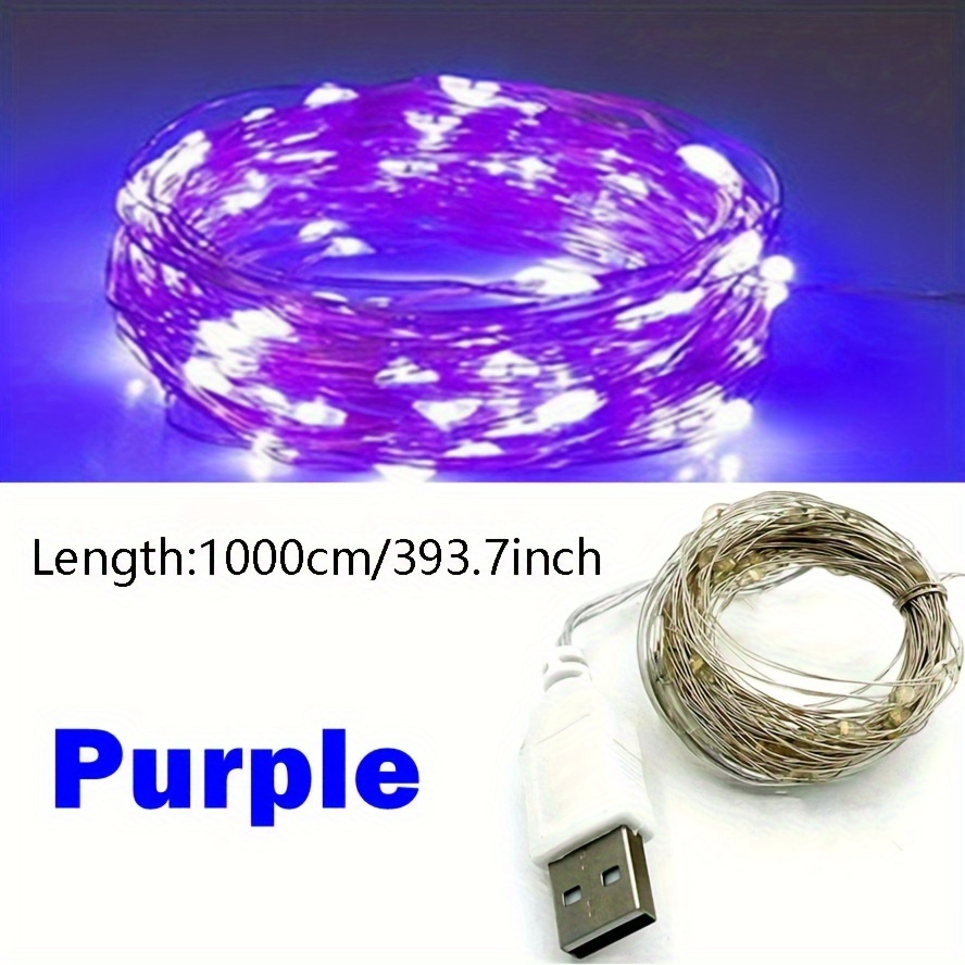 Luces Cadena Led Usb Luz Alambre Cobre Plateado Luz Cadena - Temu