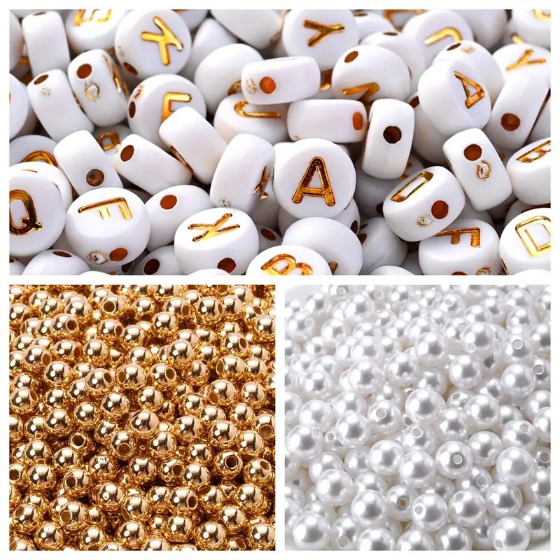 Mix Acrylic Pearl Letter Beads Ccb Loose Spacer Beads For - Temu