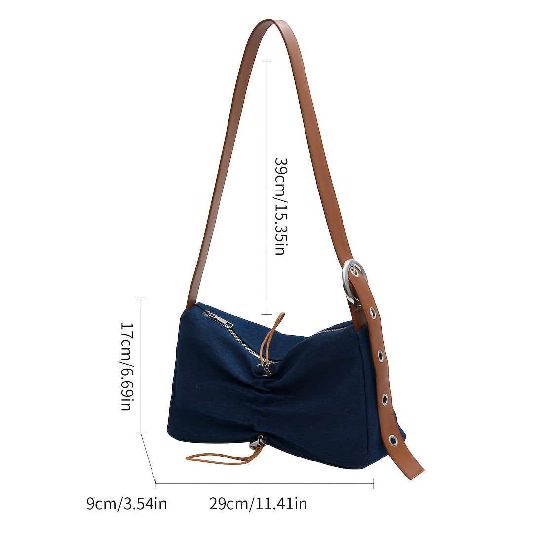 Fashionable And Simple Bucket-shaped Crossbody Bag, Armpit Shoulder Bag,  With Zipper Closure, Suitable For Ladies' Commuting And Daily Use