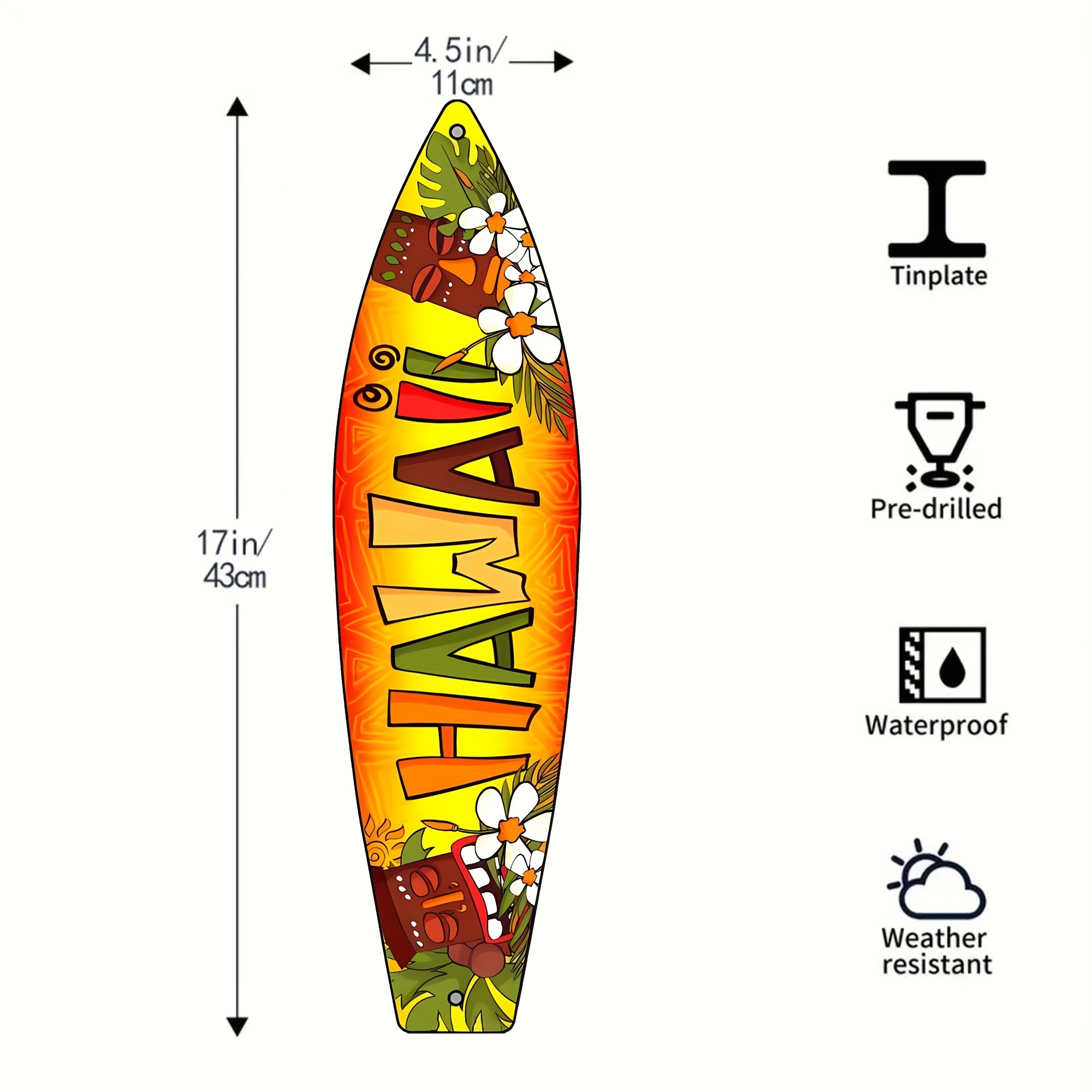 1pc bar surfboard Sign Metal Tiki Bar Tabla Surf - Temu