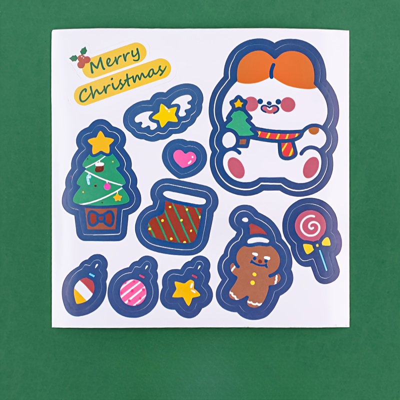 Cartoon Christmas Sticker Christmas Cute Decorative Stickers - Temu