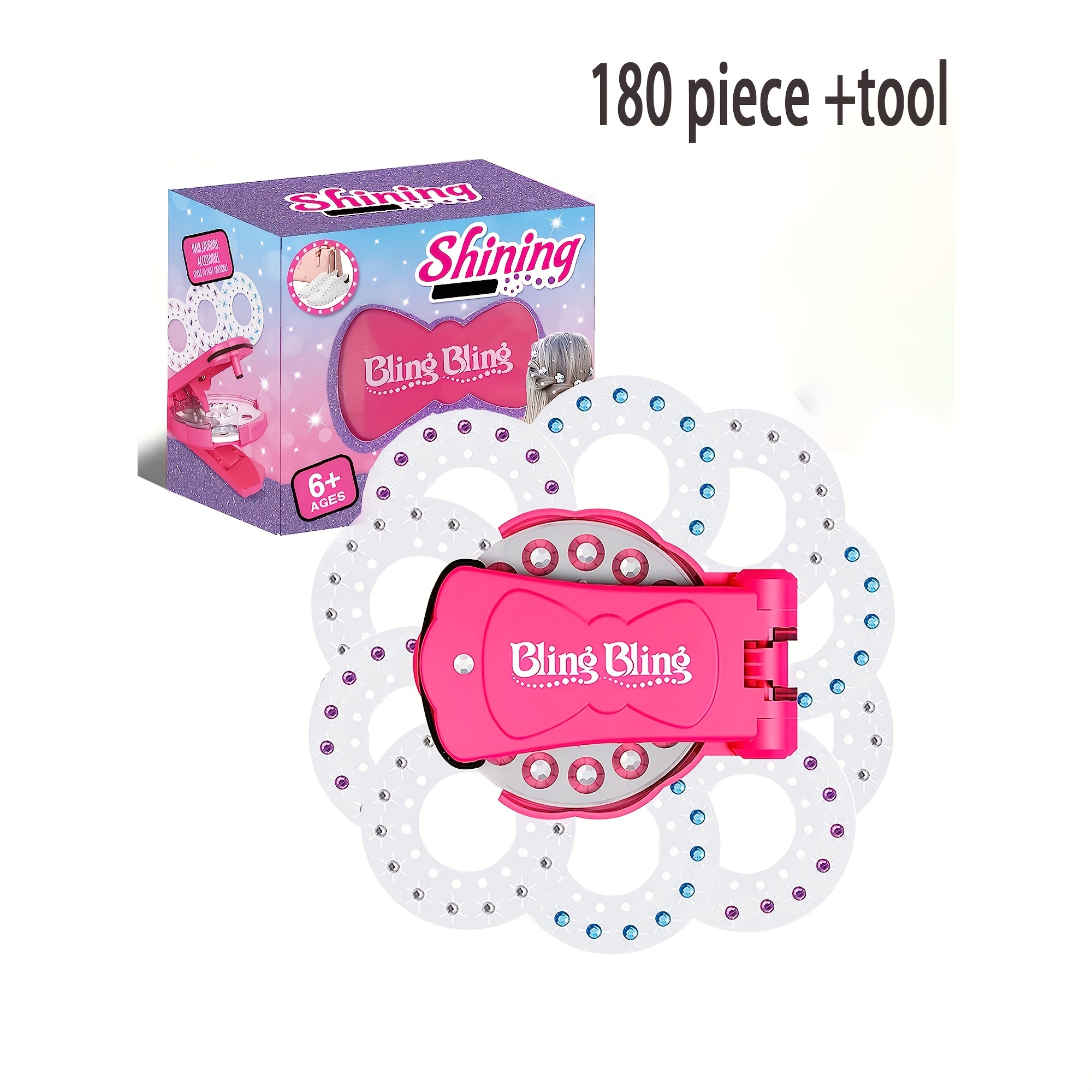 Bling Bling Hair Bedazzler Kit with 180 rhinestone / diamonds + diamond  hair machine - for kids