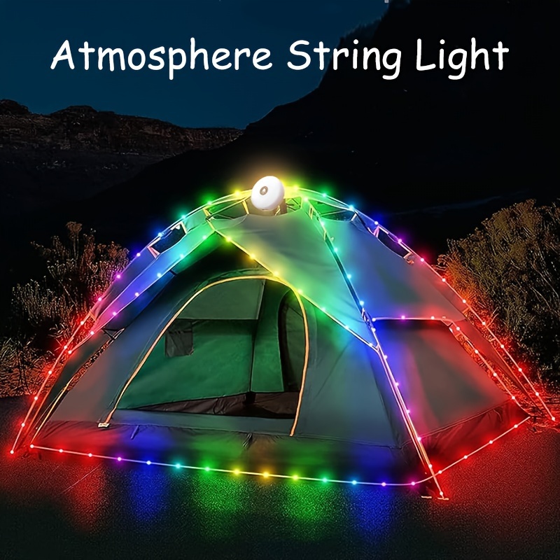 Camping String Lights, 2 in 1 USB Rechargeable Outdoor String Lights(32.8Ft)