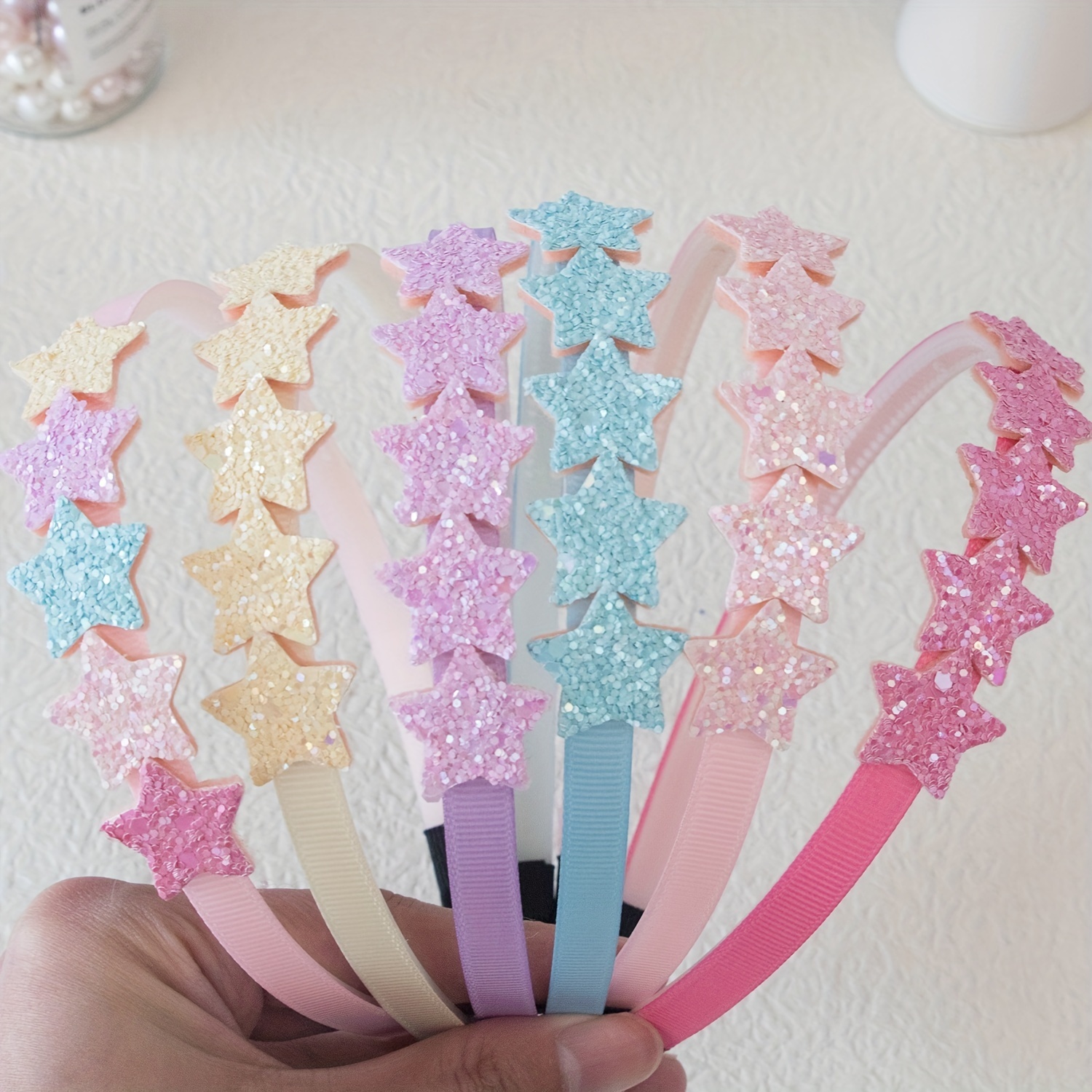 Girls Creative Cute Sweet Sequin Star Headband Decorative - Temu