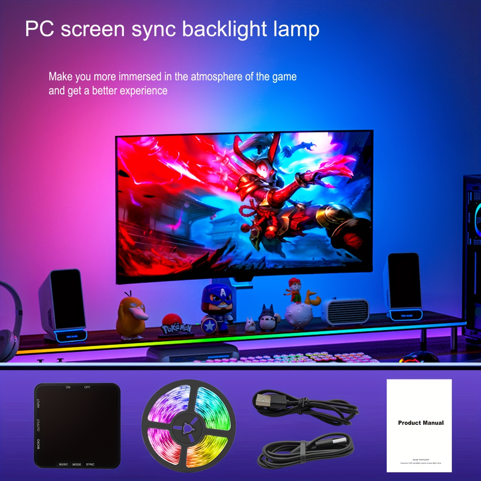 Computer Sync Backlight Strip Smart Environment Pc Led - Temu