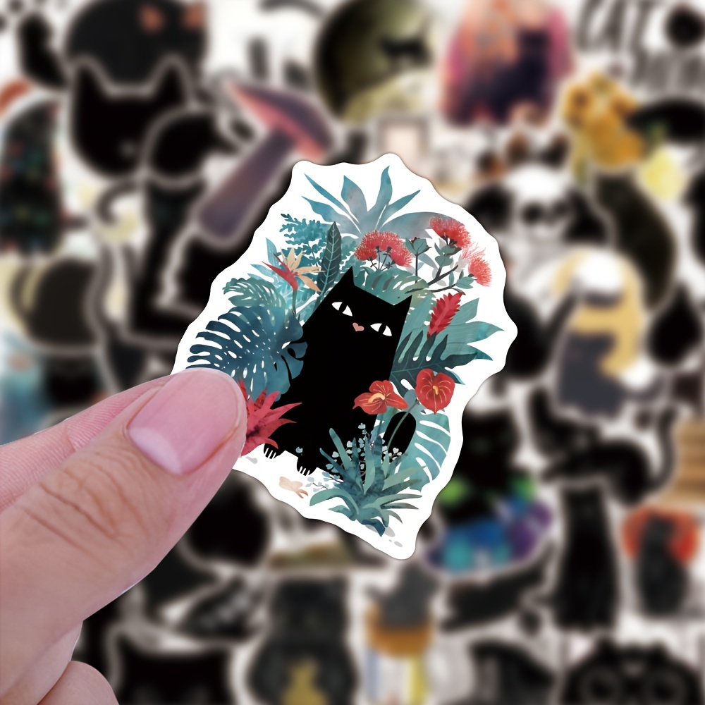 Cute black cat cartoon' Sticker