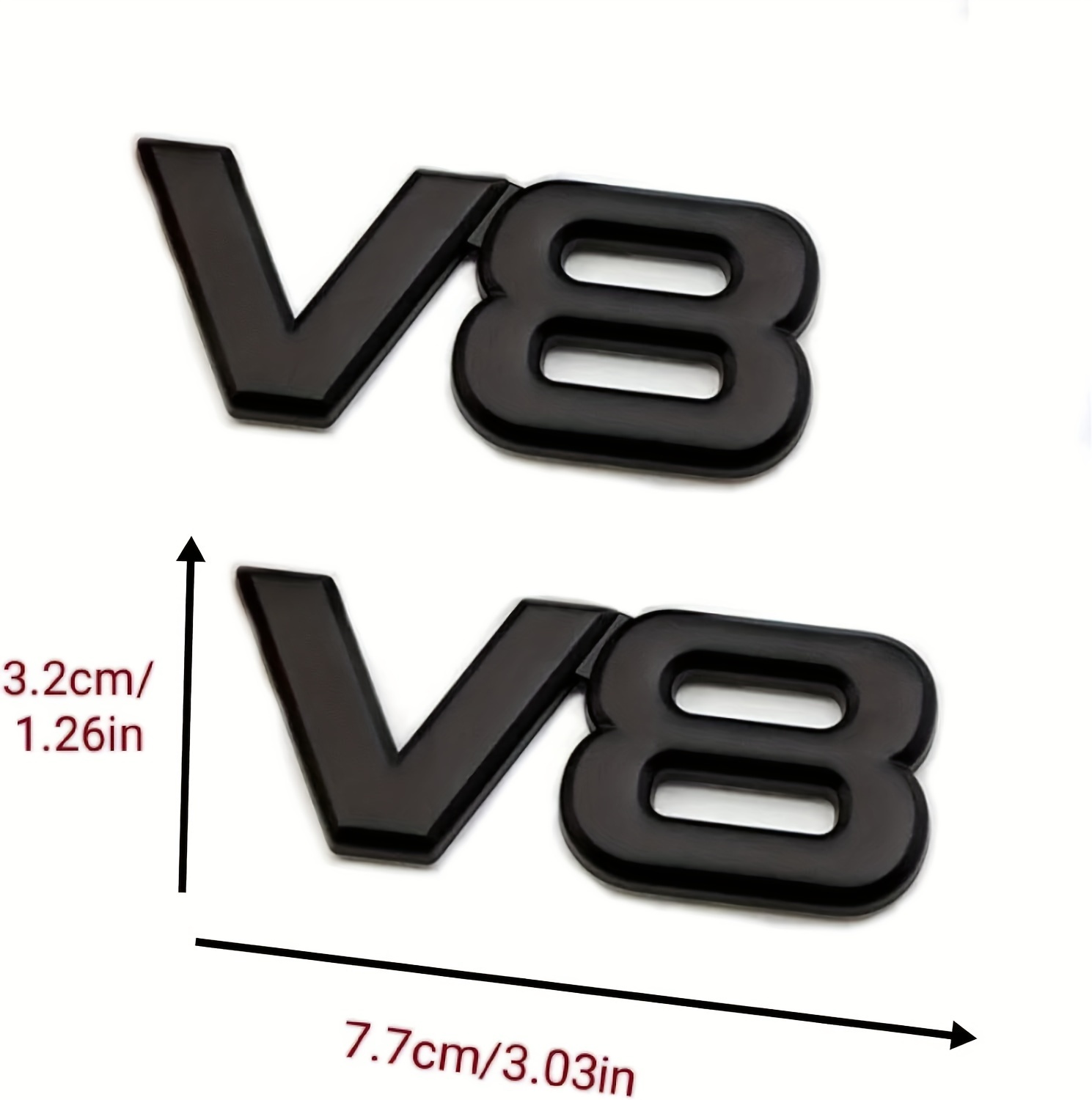 2pcs V8エンブレムカーステッカー 3Dメタル接着V8トラック カーバッジエンブレム交換アクセサリー - Temu Japan