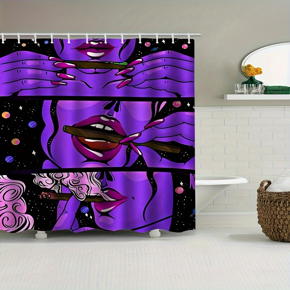 Figure Lips Shower Curtain Set Waterproof Shower Curtain 12 - Temu