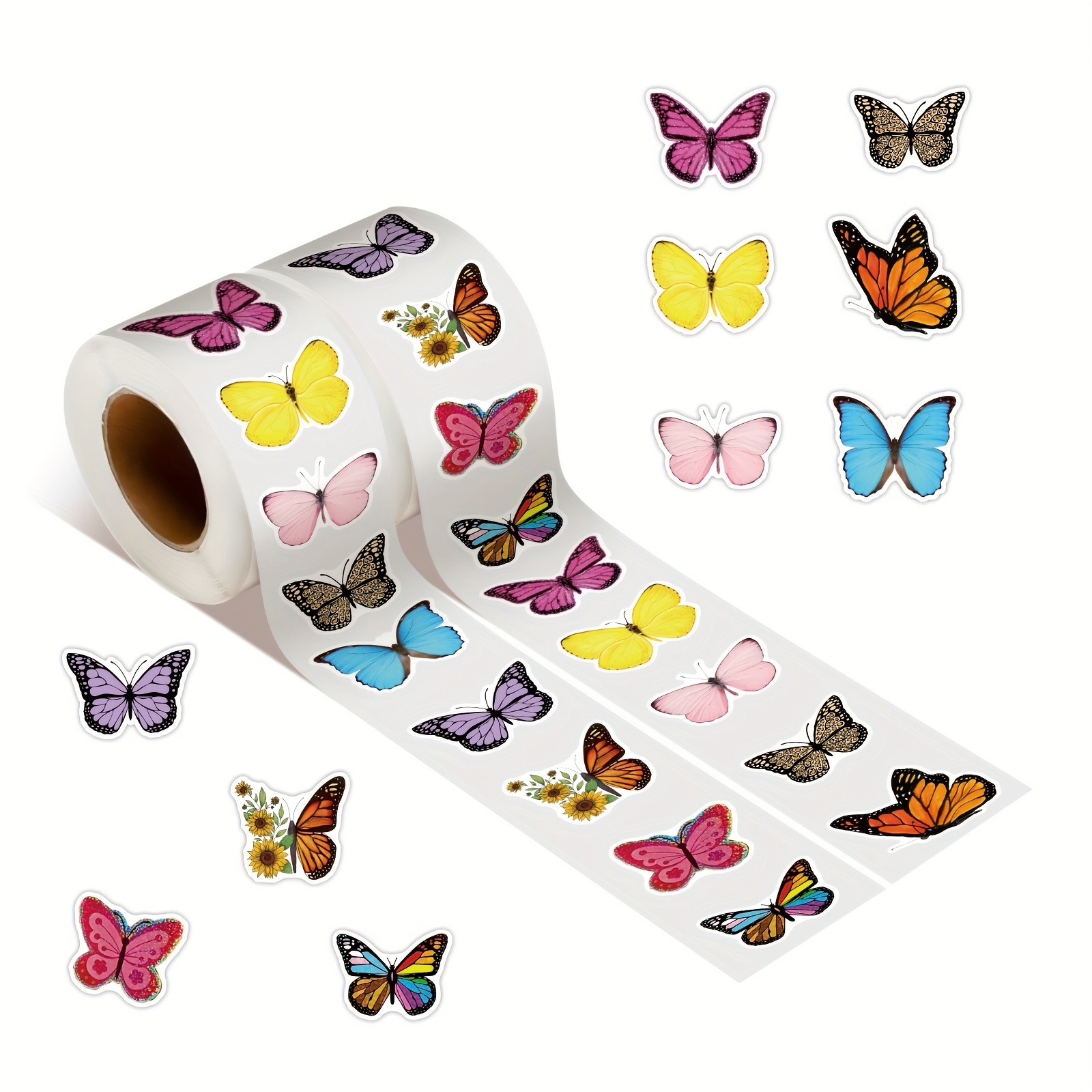 50pcs Flower Butterfly Stickers: A Fun DIY Decoration for Teens & Adults -  Perfect for Mobile Phones, Computers, Walls, Skateboards & More!