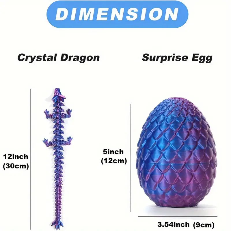 3d Printed Dragon Egg Mystery Crystal Dragon Egg Fidget Toys - Temu