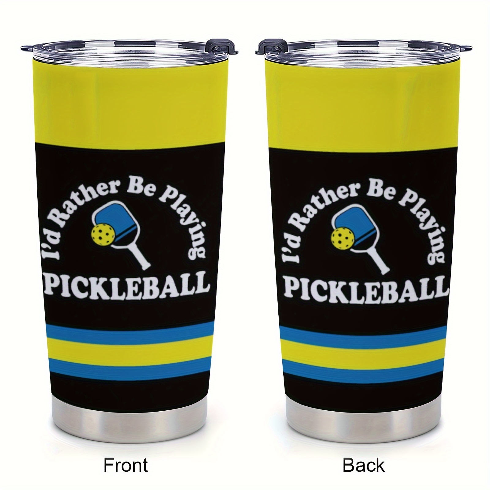 

1pc 20oz Playing Pickleball Car Insulation Cup, Tumbler Cup With Lid Stainless Steel, Travel Coffee Mugs Cup, Gift Car Outdoor Tumbler Water Bottle