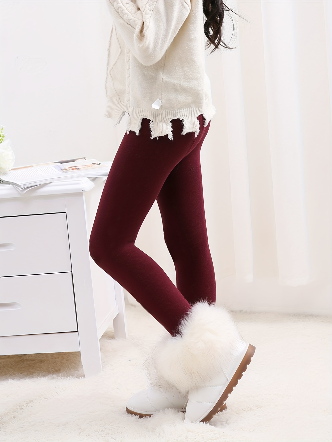 Fleece Leggings fleece-lined Floral Leggings For Girls - Warm Winter  Pants 7-12y