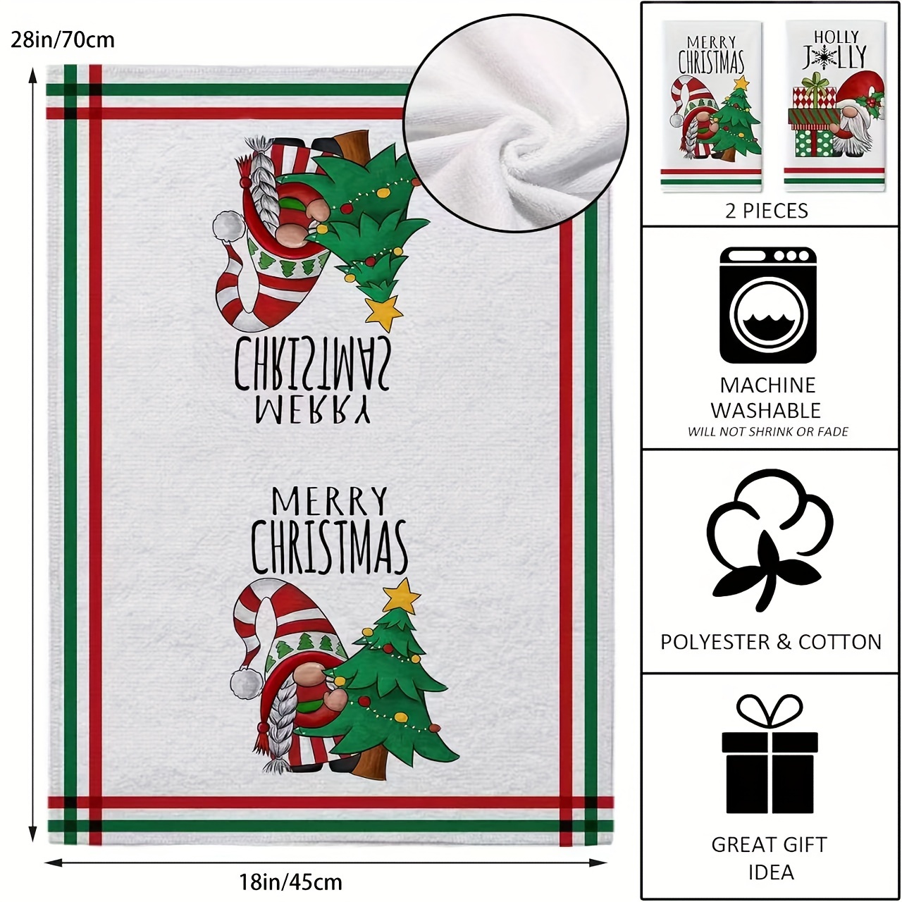 Toalla de Navidad para Cocina con Pino 🎄🎄🎄, Toalla decorada. / Christmas  tree Kitchen Towel. 