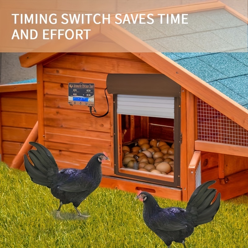 Automatic Chicken Coop Door Solar Powered Chicken Coop Door Opener with  Timer & Light Sensor Multi-Modes Poultry Opener