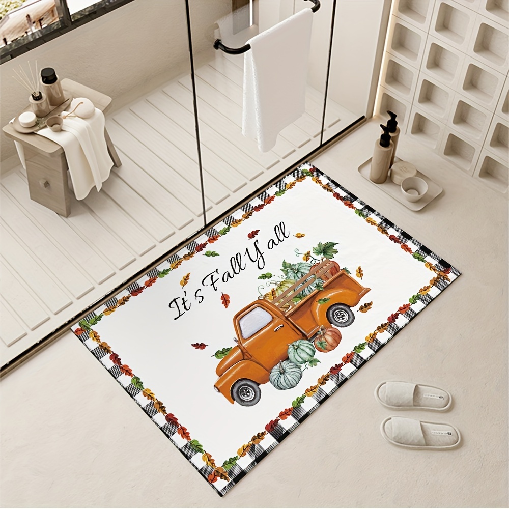 Pumpkin Garden Style Striped Doormat Classic Black White - Temu