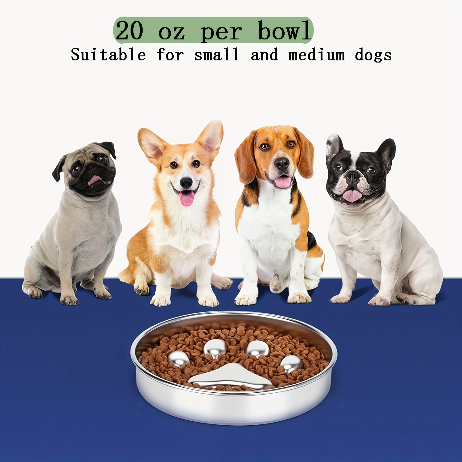 Stainless Steel Anti-choking Dog Feeder Bowl, Durable Slow Feeder Dog  Feeding Drinking Basin Dog Puzzle Food Bowl - Temu