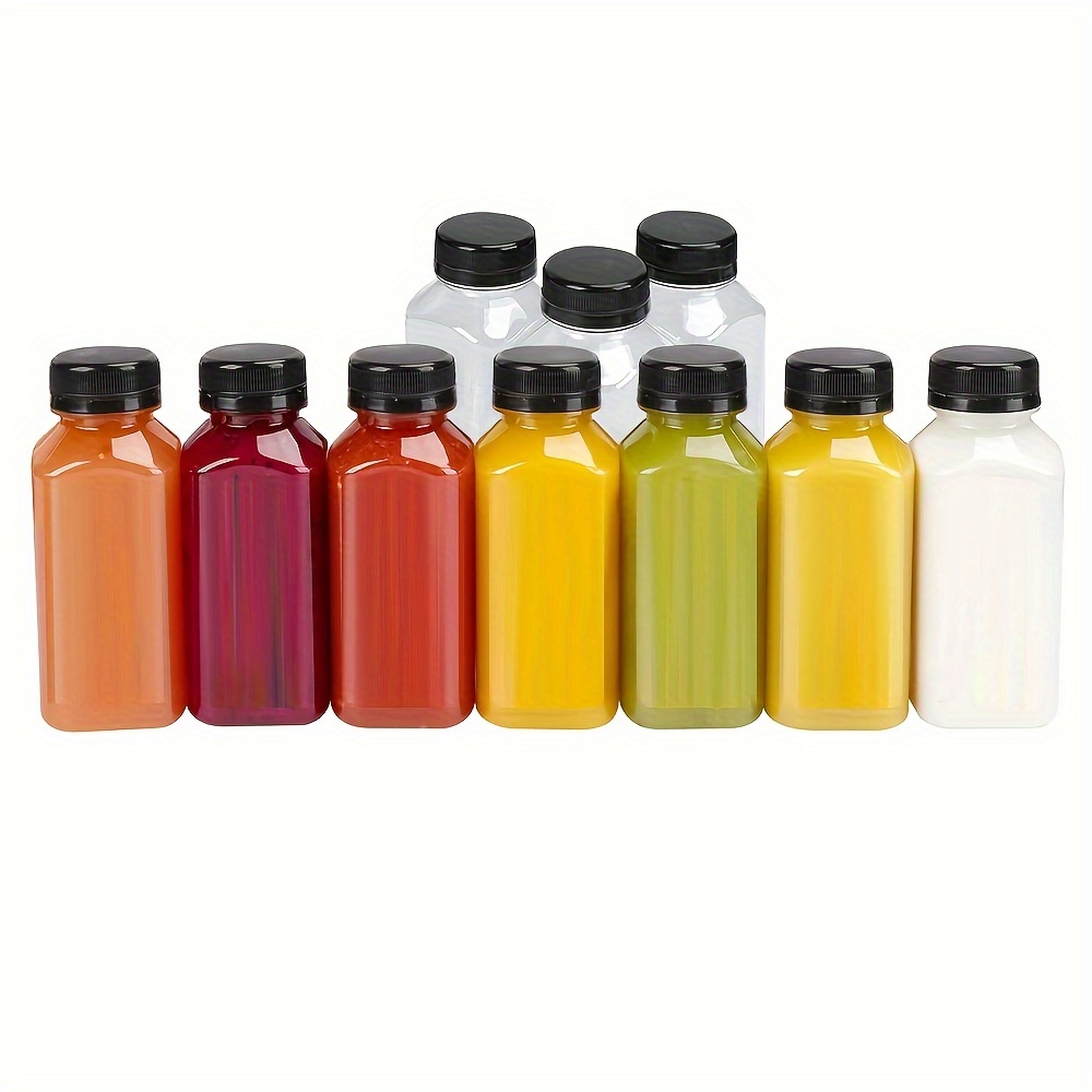Plastic Juice Bottles With , Plastic Bottles With , Juice Containers With  Lids For Fridge, Reusable Smoothie Bottles, Refillable Water Bottles, Empty Juice  Bottles, Outdoor Supplies, Camping Supply, - Temu