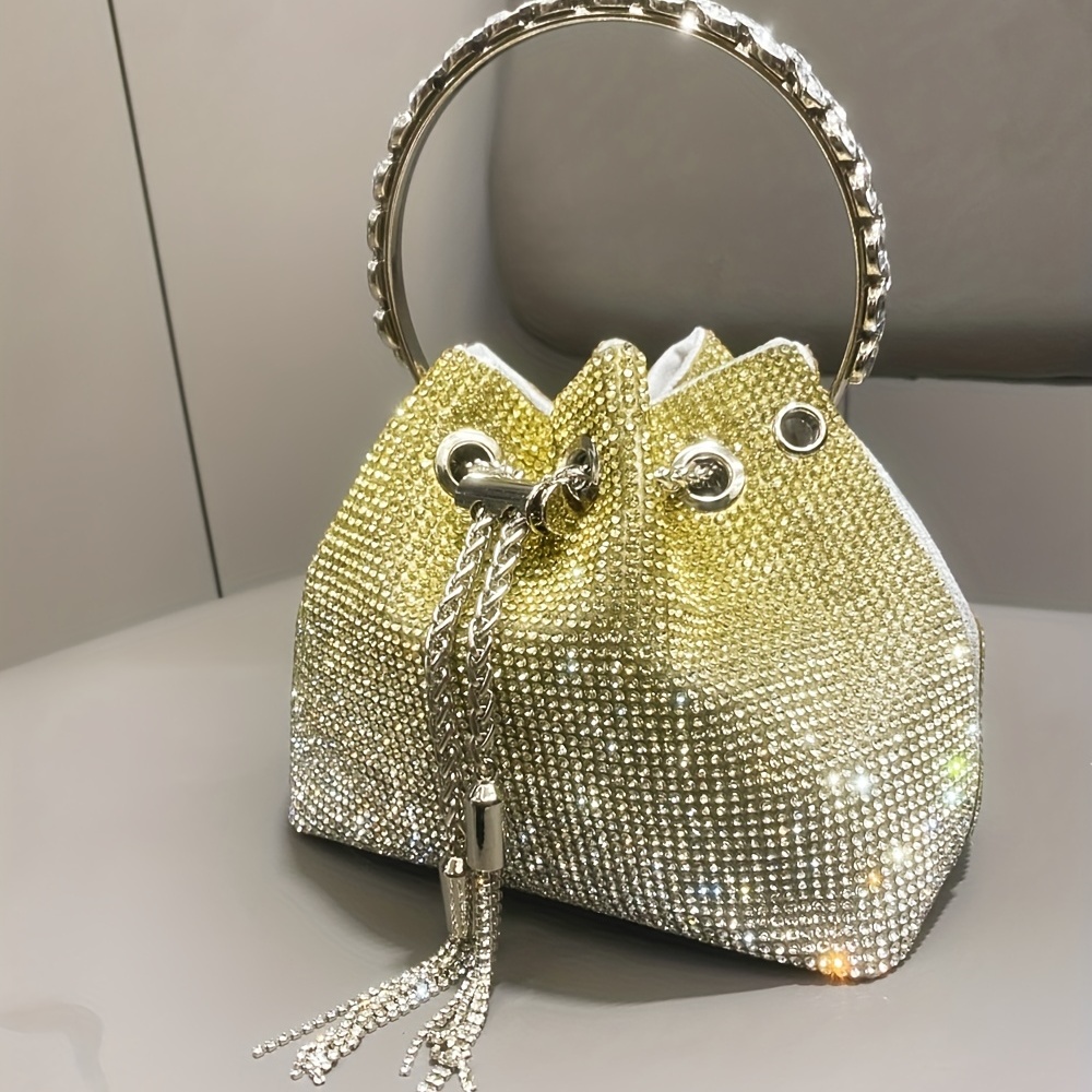 Beaded Mini Shoulder Bag - Gold-colored - Ladies