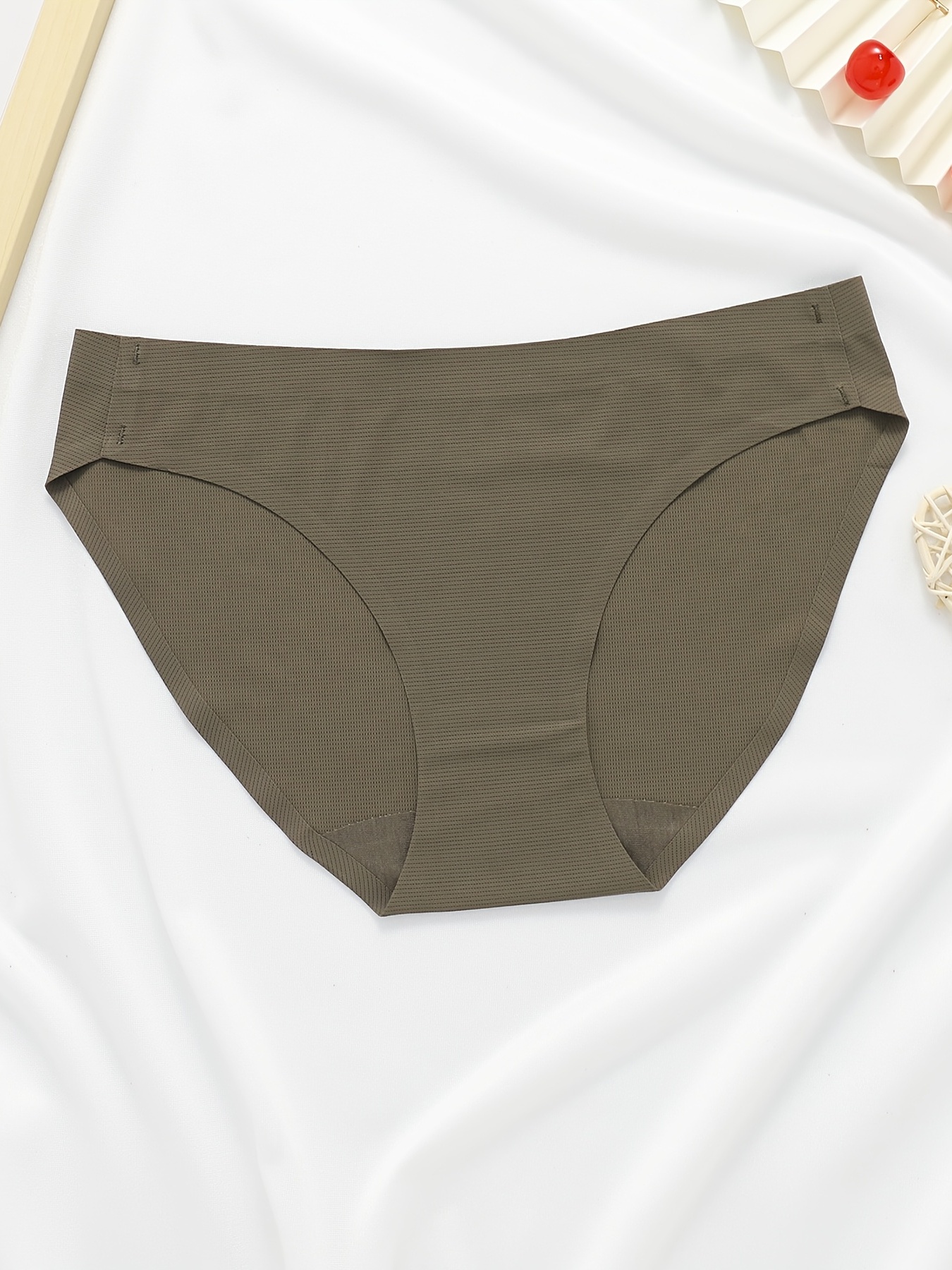 Women's Simple Seamless Hipster Bikini Panties Solid - Temu