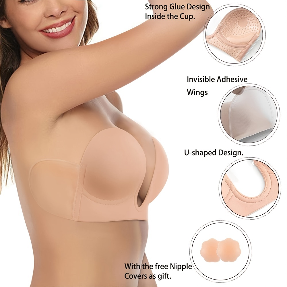 Anesha Invisible Bra Silicone Nipple Cover Women's Push up Bra