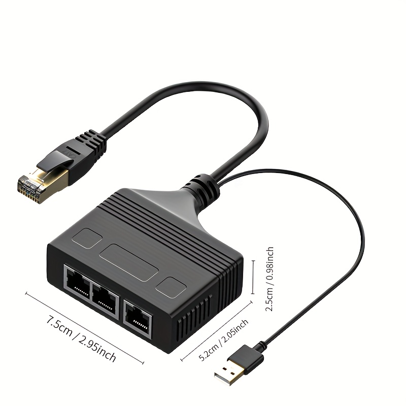 Répartiteur réseau RJ45 LAN Ethernet 3 en 1, connecteur RJ45