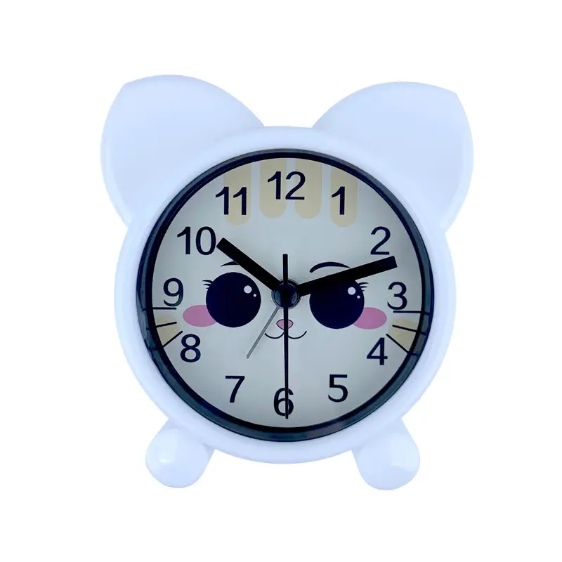 1pc Carino Orologio Sveglia A Forma Gatto Cartoon Muto, Orologio