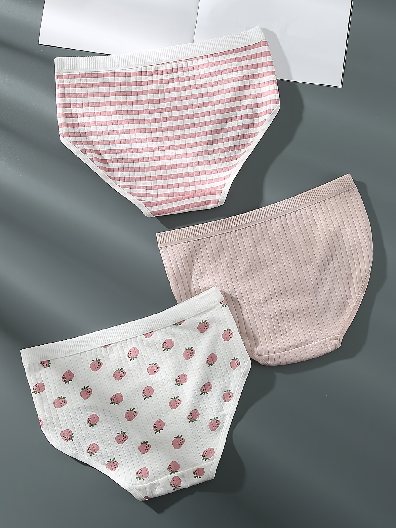 3pcs Underwear Cute Cotton Panties Briefs For Girl Ladies Lingerie