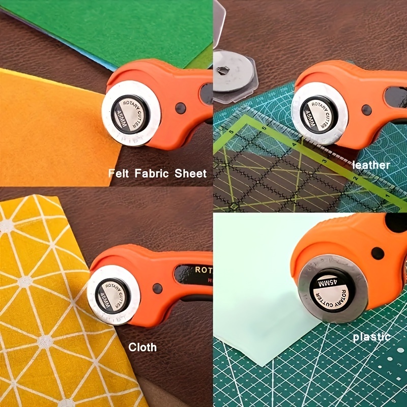 45mm Orange Fabric Rotary Cutter For Quilting And Sewing