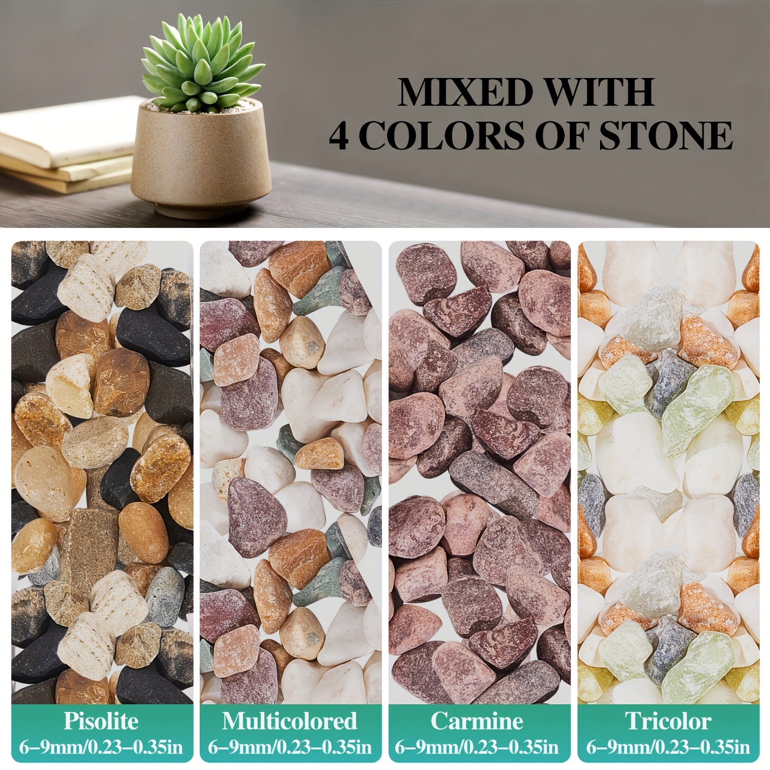 Rainbow Gravel Pebbles Mix Colored Stones for Indoor Outdoor