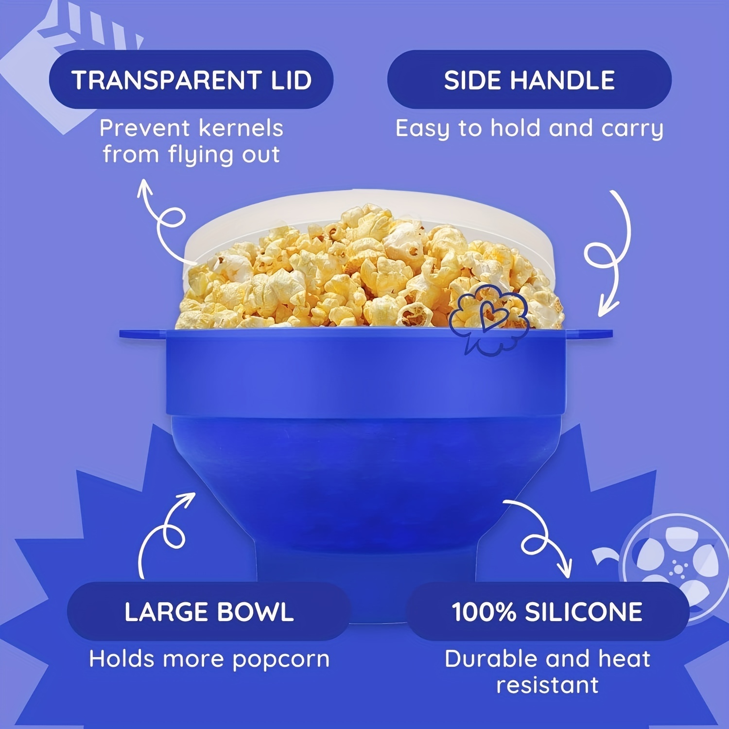 Salbree Microwave Popcorn Popper - Blue 
