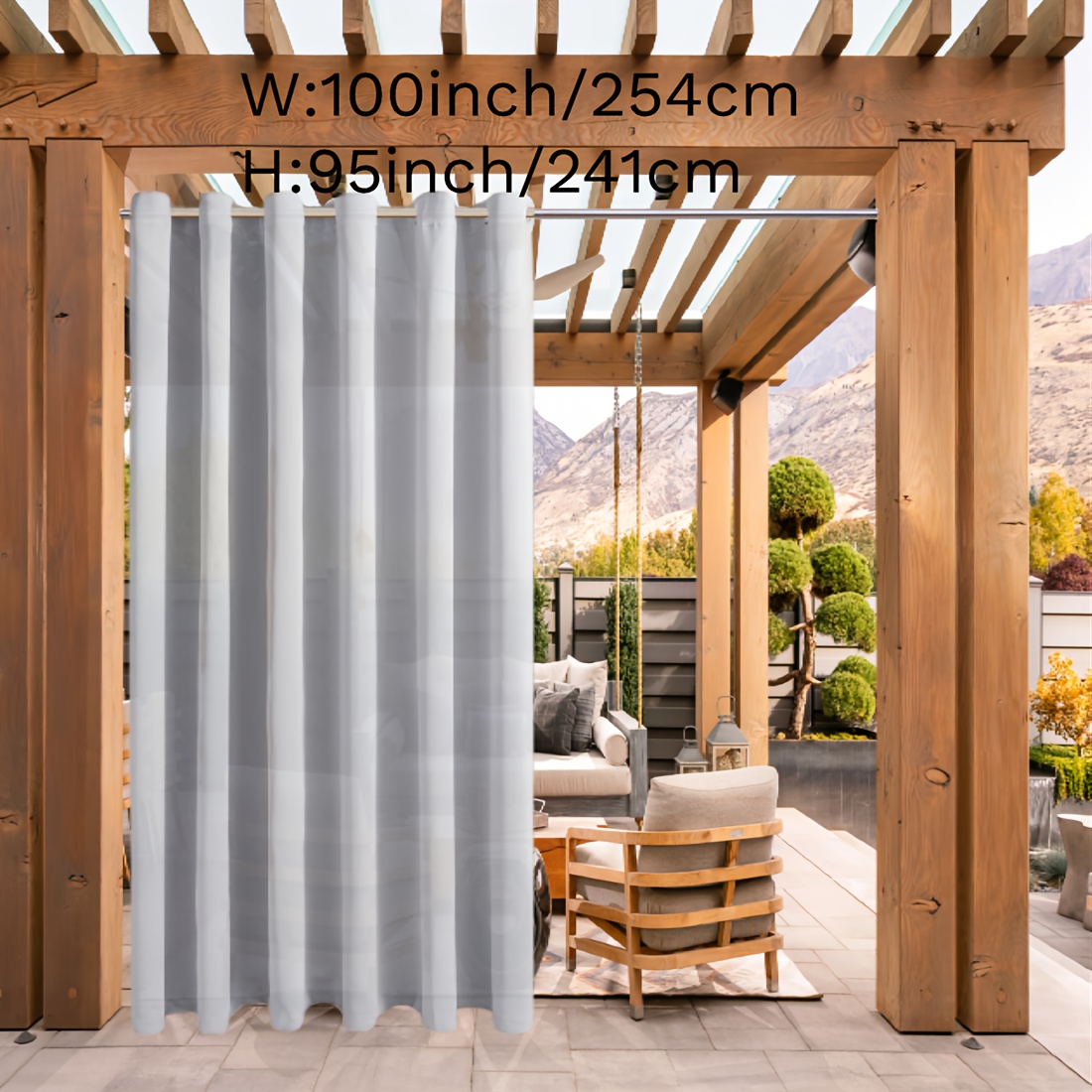 1 Panel Wasserdichte Indoor outdoor vorhänge Terrasse - Temu Germany