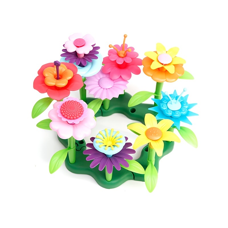 Regalos para niñas de 3 a 6 años, juego de construcción de jardín de  flores, 98 piezas, artes y manualidades para niñas, 11 colores, regalos de