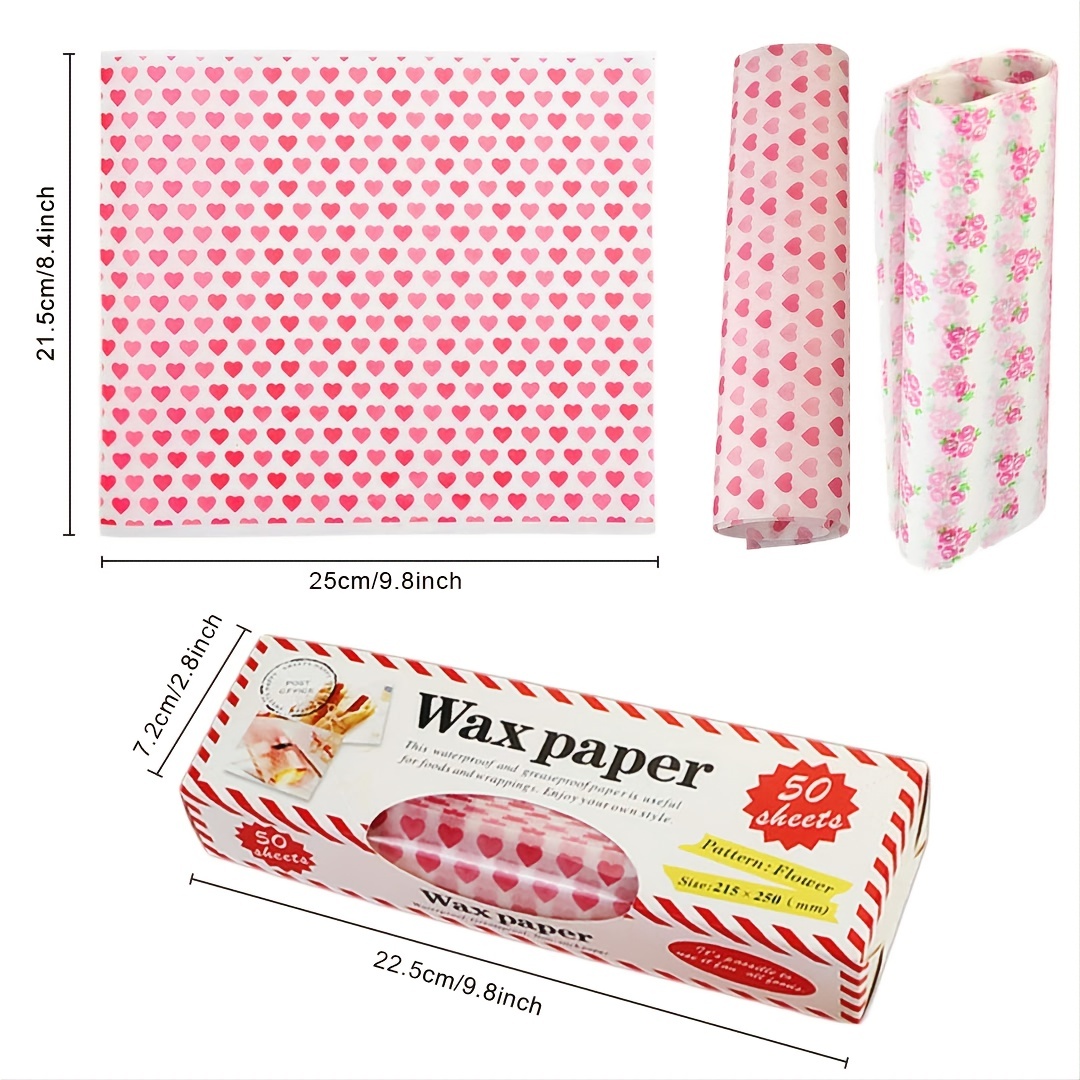 100 Pcs Wax Paper Sheets Greaseproof Waterproof Moisture-Proof