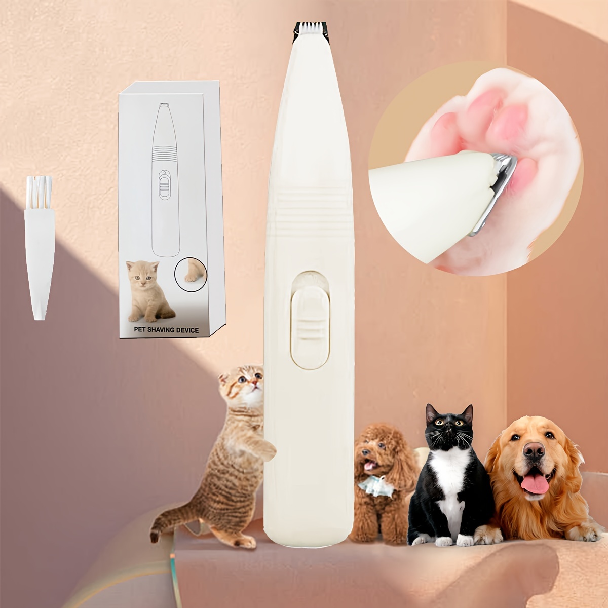 1pc Rasoio Per Animali Domestici, Trimmer Elettrico Con Lama Larga, Adatto  Per Gatti E Cani, Per Rasare I Peli Dei Piedi, Gli Occhi Dei Peli Degli Animali  Domestici (senza Batteria) - Temu